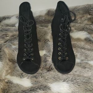 Black lace up boots